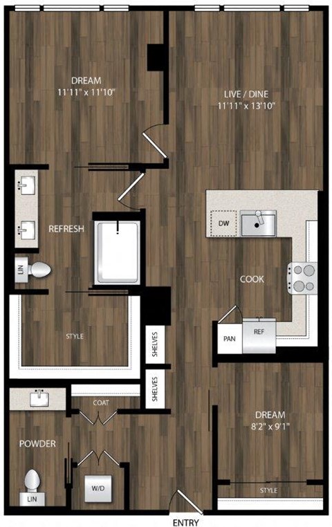 Portland Astoria Apartments in Portland, Oregon B1 Floor Plan